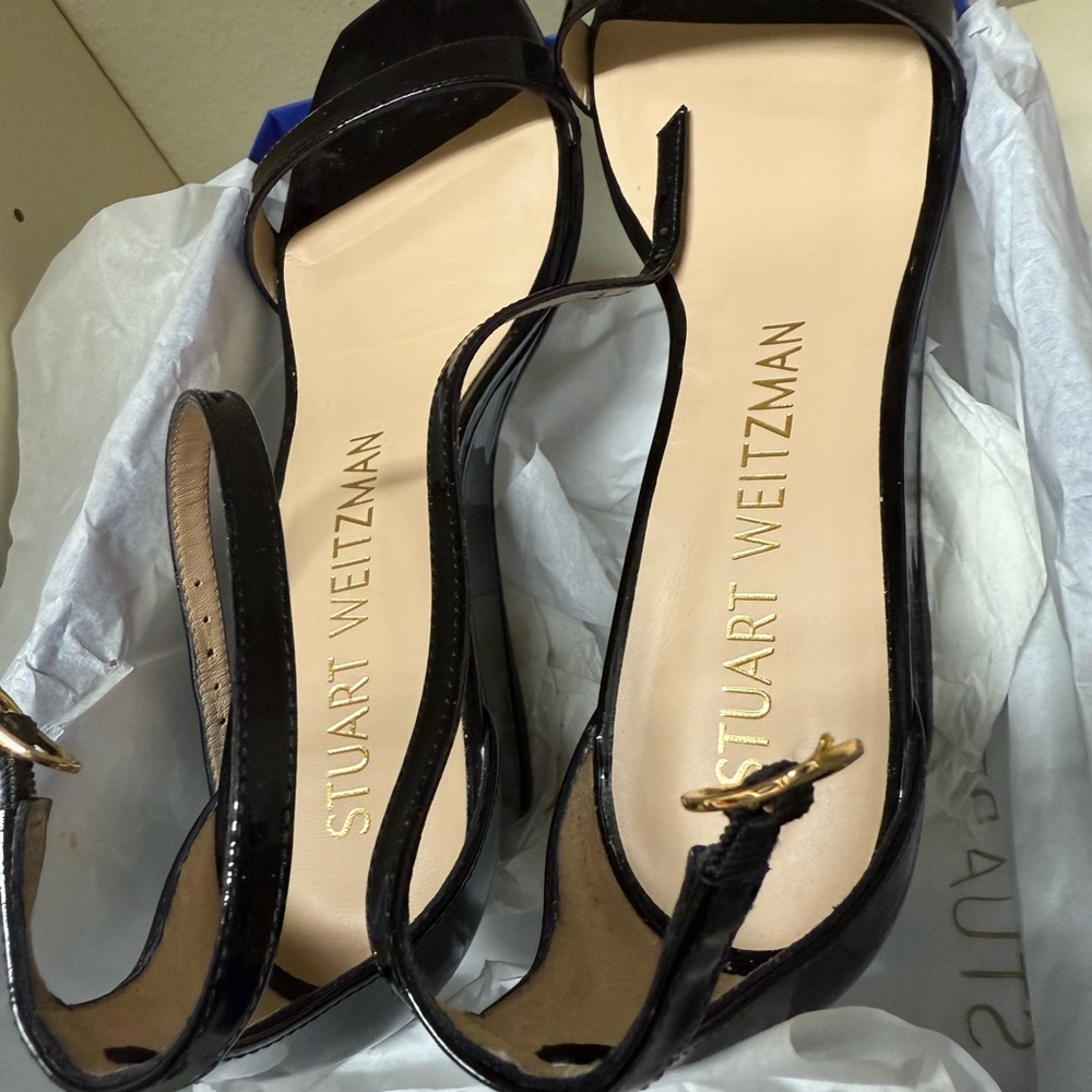 Stuart Weitzman Black Patent Leather Heels